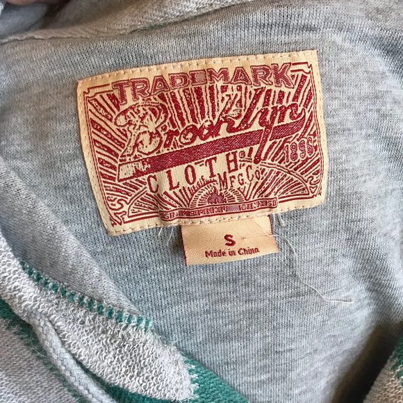NWT Brooklyn Cloth Green & Gray Hooded Sweater Sma - Picture 7 of 8